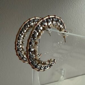 Elegant Beaded Hoop Earrings